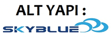 a logo for alt yapi and skyblue with a blue cloud in the middle