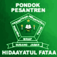 a green and white logo for pondok pesantren hidaayatul fataa