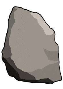 a drawing of a large rock with a white background