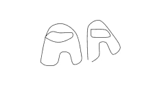 a line drawing of the letters a and aa on a white background