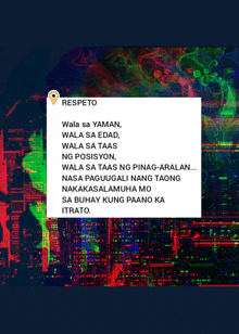 a colorful background with the words respecto on it