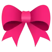 a pink bow on a white background that looks like a butterfly