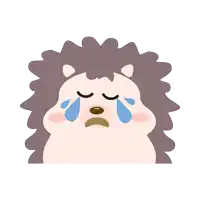 a hedgehog is crying with tears coming out of its eyes