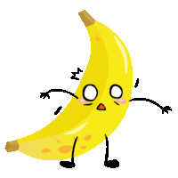 a cartoon of a banana with arms and legs