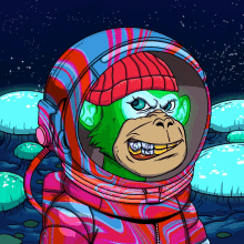 a cartoon of a monkey wearing a helmet and headphones