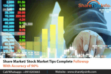 a share market / stock market tips complete followup with accuracy of 90 % poster