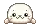 a pixel art drawing of a seal with a heart in its mouth .