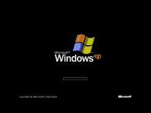 a black background with a windows xp logo on it