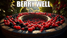 a bunch of berries in a circle with the words " berry well " above it