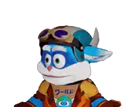 a stuffed animal wearing a helmet and goggles says " i have no idea "