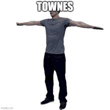 a 3d model of a man with the words townes on the top