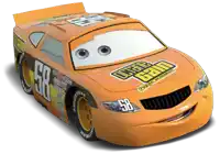 an orange race car with the number 58 on the front