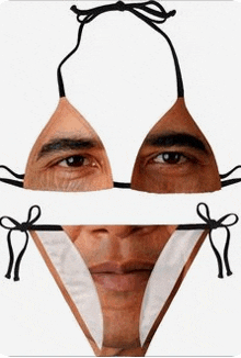 a bikini top with a picture of barack obama 's face on it