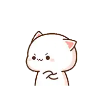 a cartoon cat with an angry look on its face is standing on a white background .