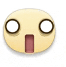 a yellow emoji with a surprised look on its face and a red mouth .