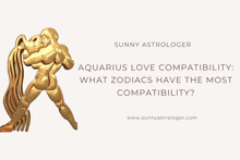 a poster that says sunny astrologer aquarius love compatibility what zodiac 's have the most compatibility