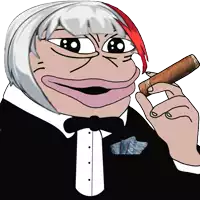 a cartoon character in a tuxedo is holding a cigar