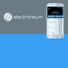 a samsung phone displays the electroneum wallet on its screen