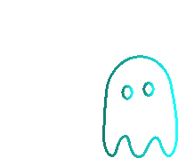 a drawing of a ghost with two eyes and a mouth