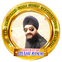 a picture of a man in a turban is in a gold circle with the words super star mahi rock on it