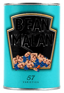 a can of bean malai with 57 varieties on it