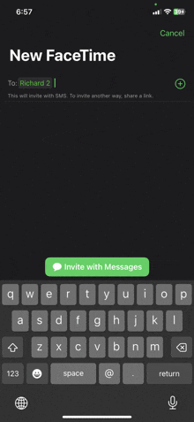 a phone screen shows a new facetime invitation