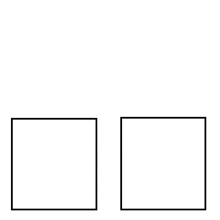 a black and white drawing of two squares on a white background