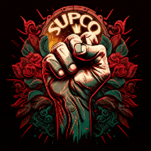 an illustration of a fist with the word supco in the center