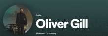 a profile of oliver gill with 5 followers