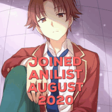 a poster that says joined anlist august 2020 with a picture of a boy