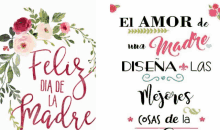 a greeting card for mother 's day in spanish with a floral wreath