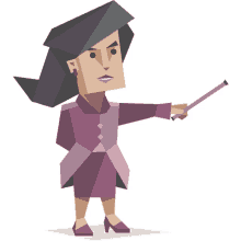 a cartoon illustration of a woman in a pink dress holding a wand