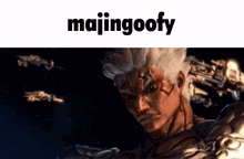 a picture of a man with the words majingoofy on the top