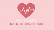 a pink heart with a heartbeat on it and the words kinhtenongthon