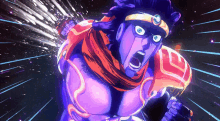 star platinum from jojo 's bizarre adventure is shown in a colorful cartoon