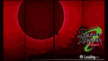 a red background with a tree in the background and a red circle in the middle
