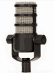 a close up of a microphone on a white background