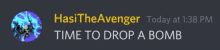 a screenshot of a message from hasiltheavengers