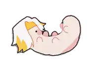 a cartoon drawing of a cat with a yellow head