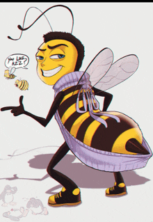 a drawing of a bee with the words " you like azz " on the bottom