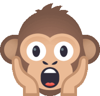 a cartoon monkey with a surprised look on his face