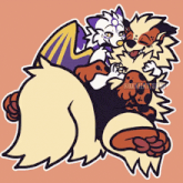a drawing of two animals with the name roxie kitsune written on the bottom
