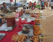 a table full of food and a speech bubble that says flying bug chaser good idea