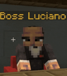 a minecraft character in a tuxedo is called boss luciano