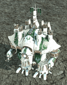 a white and green robot with a flag on top of it that says ' army '