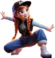 anna from frozen wearing a disney hat