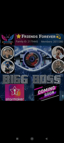 a screenshot of a bigg boss coming soon app