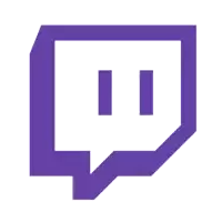 a purple and white twitch logo with two lines