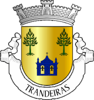 a coat of arms for traneiras with a castle and two trees on it