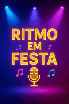 a neon sign that says forro ritmo em festa with a man and a woman dancing